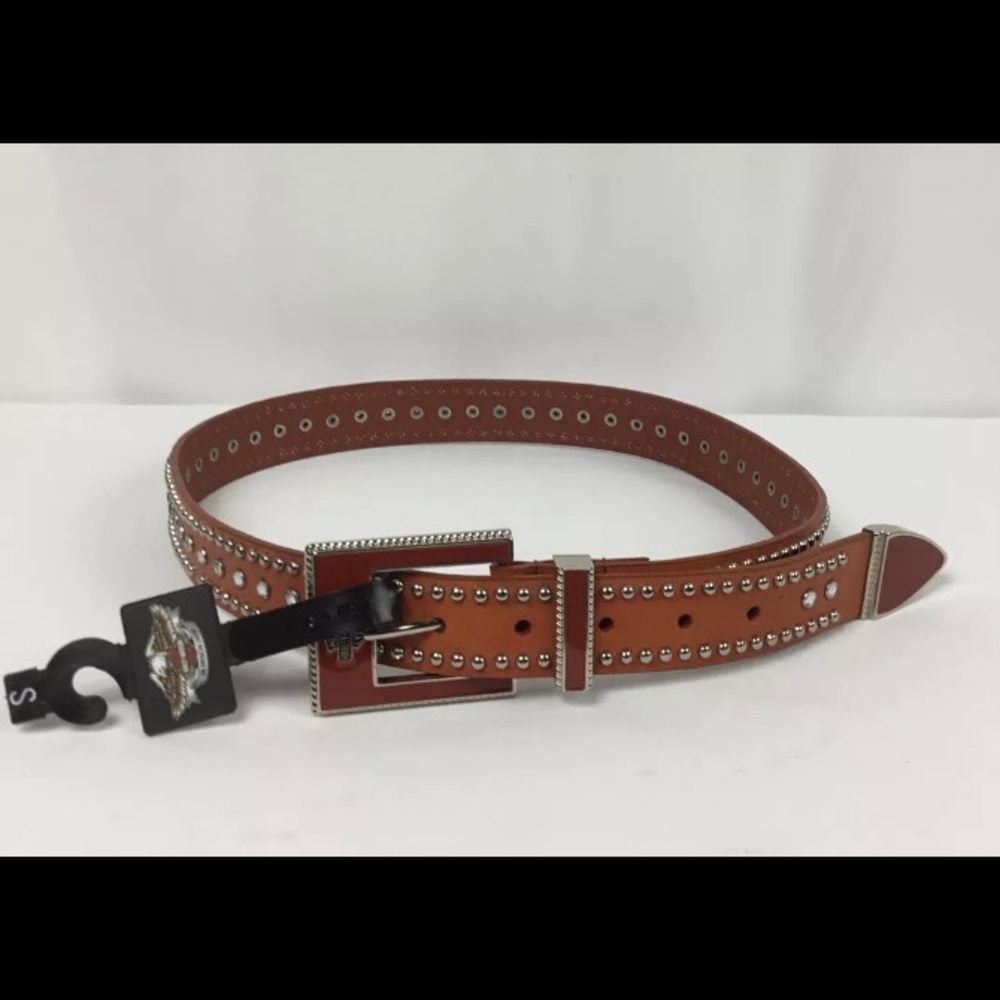 Harley Davidson Womens 99517 08VW Buckle Leather Brown Belt